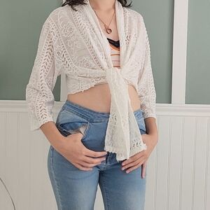 Summer White Lace Cardigan